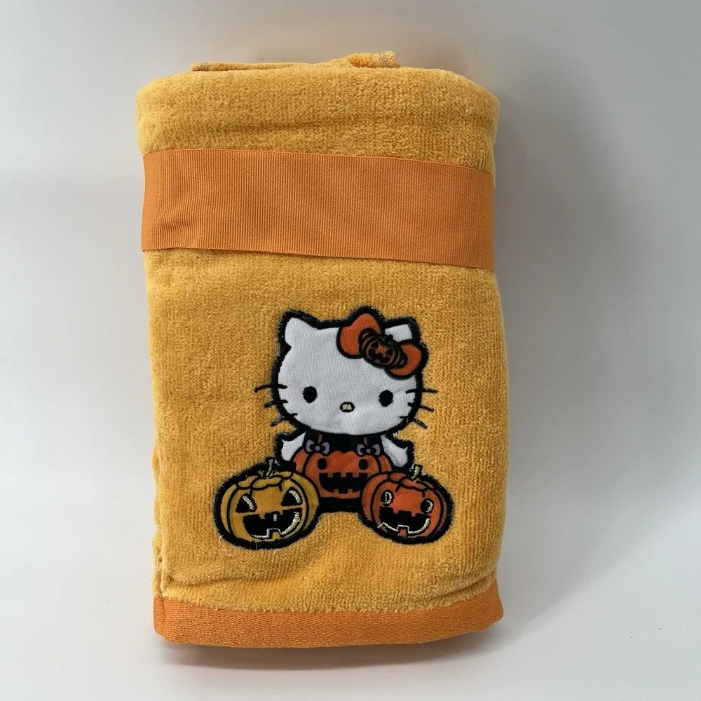 Sanrio Hello Kitty Halloween Pumpkin 2pc Orange Hand Towels NEW